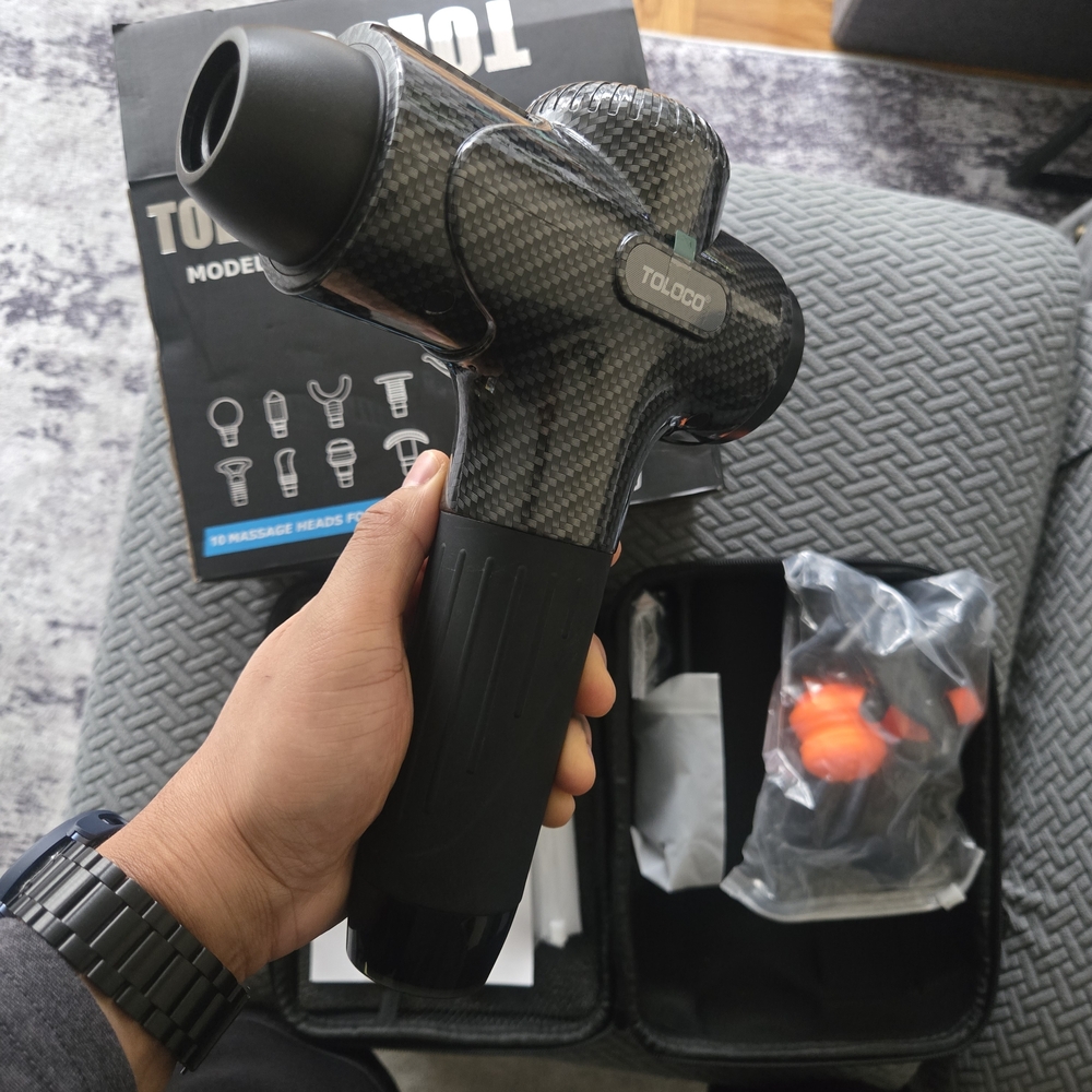 TOLOCO Carbon Fiber Massage Gun - Black